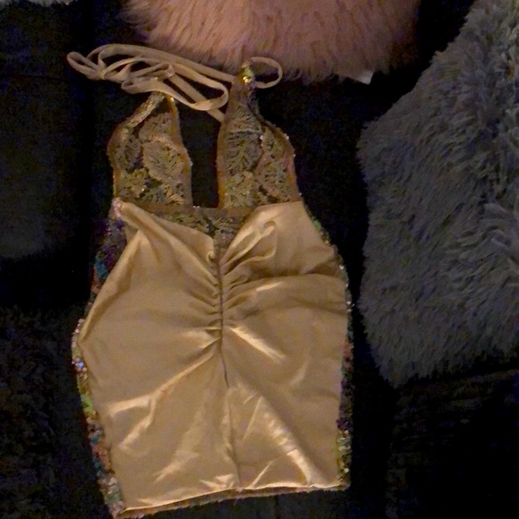Multi color sequin backless mini dress - Picture 2 of 2